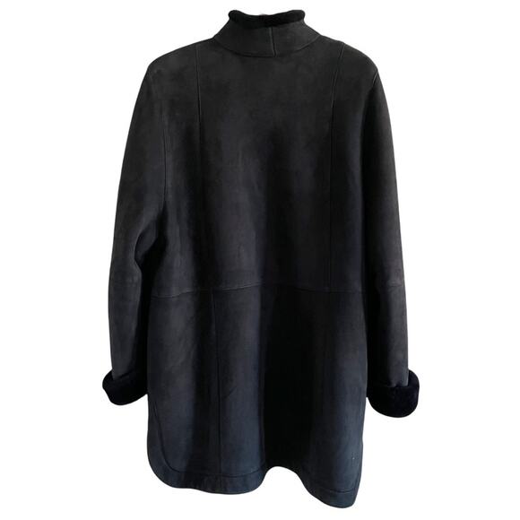 Yves Saint Laurent YSL Suede Shearling Coat Vintage 1970s Rare Black 10 EUC - Picture 2 of 9
